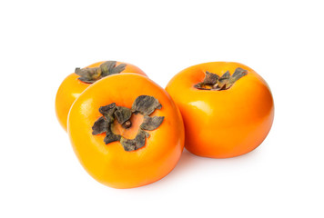 Persimmon fruit isolated on white background.