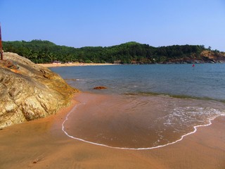 Der Om Beach, ein wunderbarer Strand in der Nähe von Gokarna / Karnataka in Südindien