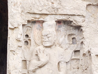 Luoyang Longmen grottoes. Buddha and the stone caves and sculptures in the Longmen Grottoes in Luoyang, China. Taken in 14th October 2018