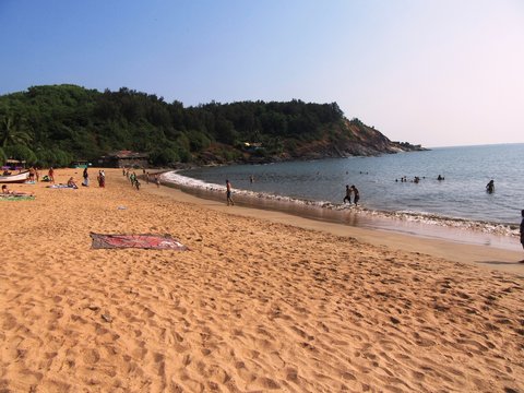 Der Om Beach, ein wunderbarer Strand in der N&auml;he von Gokarna / Karnataka in S&uuml;dindien