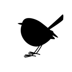 eastern bluebird  ,vector illustration , black silhouette ,profile
