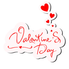 Valentine's Day Poster of Holiday Card. Vector Illustration.