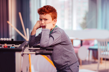 Upset kid willing to leave everything because of his loosing