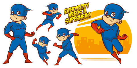 Superhero character Superheroes Set Vector illustration design