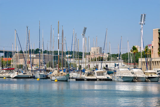 Port of Martigues in France, a commune northwest of Marseille. It is part of the Bouches-du-Rhône department in the Provence-Alpes-Côte d'Azur region on the eastern end of the Canal de Caronte
