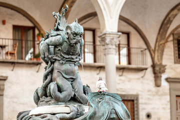 Fototapeta na wymiar 19 OCTOBER 2018, FLORENCE, ITALY: Unusual Annunziata Fountain