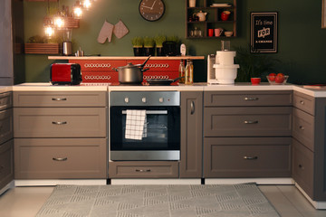 Stylish interior of modern kitchen
