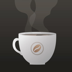 cup coffee with smoke arom vector illustration