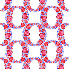 Watercolor seamless pattern with flowers. Vintage floral background