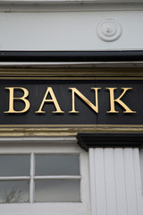 Bank Sign on Building