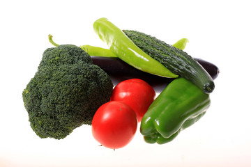 vegetables on white background