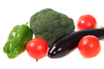 vegetables on white background