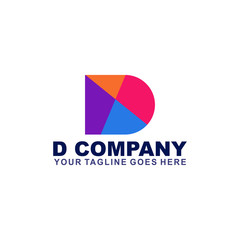 D letter logo design vector template