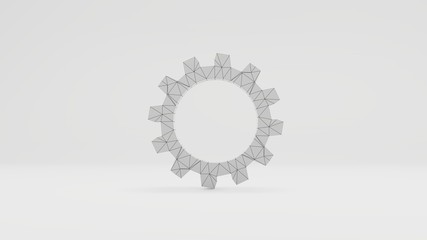 3d gear with a wire-frame texture