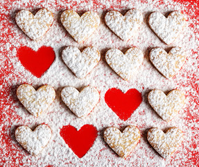 Heart shaped cookies for valentine's day