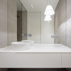 Bathroom with oval basin