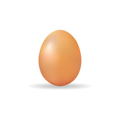 Single cracked egg. Egg without any damage. Isolated on white background. Vector illustration.