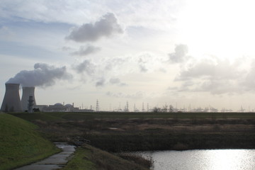 Smoke factory landscape