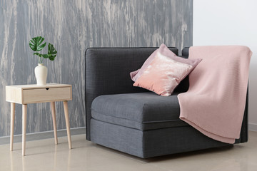 Interior of modern room with comfortable armchair