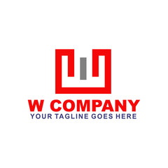 W letter logo design vector template