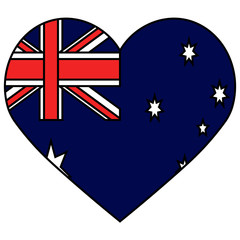 australia flag shaped heart on white background