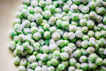 Tiefkühlgemüse gefrorene frische grüne Erbsen