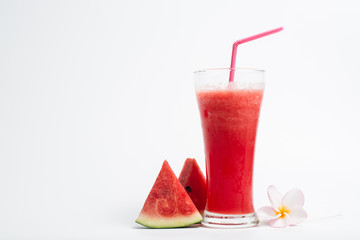 Watermelon smoothie in a beautiful glass