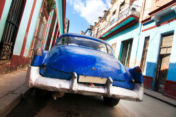 Vintage classic oldtimer car in old town of Havana