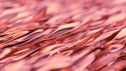 Red glamour wave background. Beautiful organic red texture. Abstract surface. Ornate modern shape.