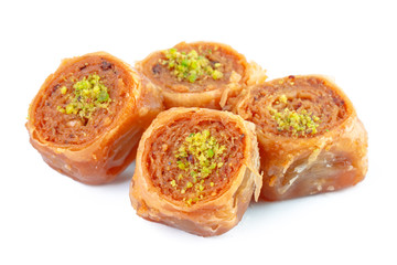 Turkish Ramadan Dessert Baklava isolated on white