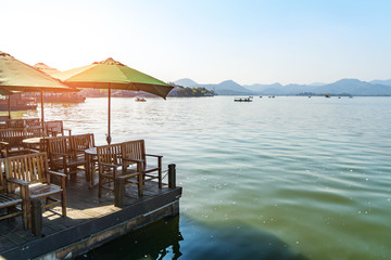 Outdoor Restaurant on the Shore of West Lake