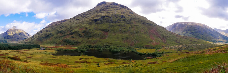 View on one of the mountains in Glen Etive in the Highlands of Scotland