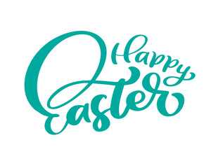 Vector happy Easter Hand drawn calligraphy and brush pen isolated lettering. design for holiday greeting card and invitation of the happy Easter day