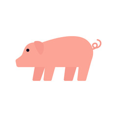 Pig. Pink pig. Pig icon. Vector illustration. EPS 10.