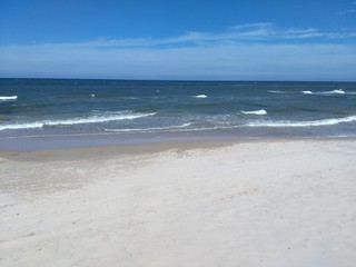 Wybrzeże Bałtyku, fale, plaża, sea coast