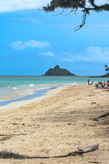 Fototapeta na wymiar Mokulua Island view from Lanikai Beach, Oahu, Hawaii