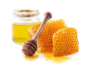 Honeycombs with honey