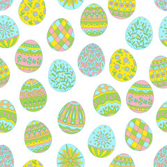 Seamless pattern of easter eggs