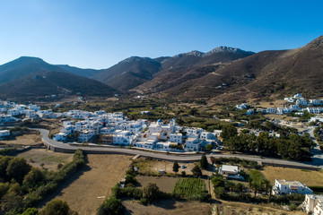 Fototapeta na wymiar Amorgos island- Aerial view of Chora village. Greece, Cyclade