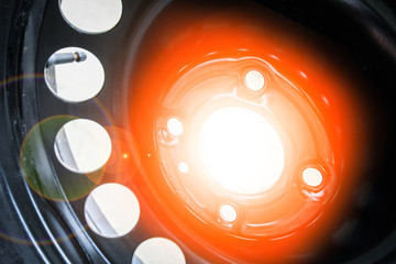 Car tires and wheels with wheels for auto background