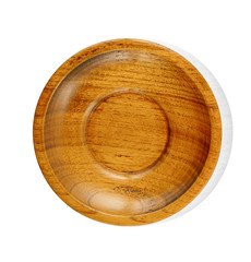 wood plate isolated on white background