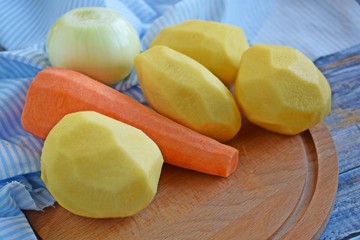 Fresh vegetables on a wooden Board.Food ingredient.
