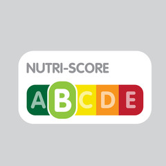Nutri-Score system in France. Sign health care for packaging