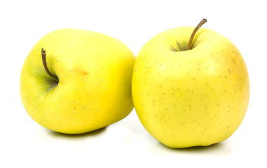 yellow apples on white