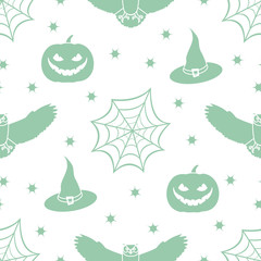 Halloween 2019 vector seamless pattern.
