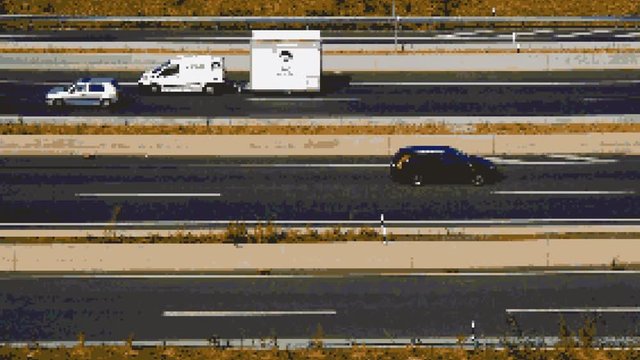 Pixelart Autobahn Seitenansicht