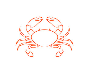 Crab outline. Isolated crab on white background