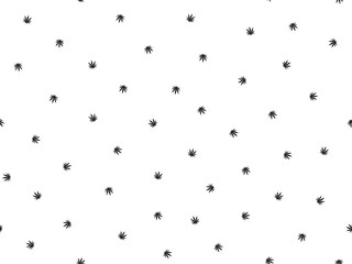Cannabis seamless pattern. Marijuana floral pattern. Flat leaf of weed cannabis, monochrome black and whit. Marijuana design element seamless for fabric vector illustration.