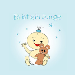 Es ist ein Junge - Grußkarte zur Geburt