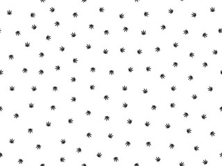 Cannabis seamless pattern. Marijuana floral pattern. Flat leaf of weed cannabis, monochrome black and whit. Marijuana design element seamless for fabric vector illustration.